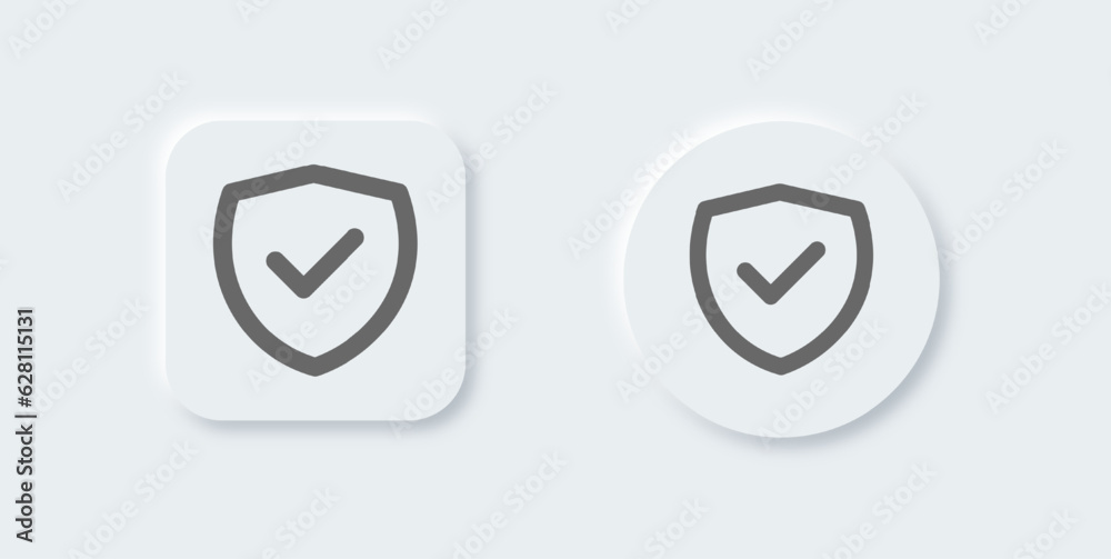 Trusted line icon in neomorphic design style. Check mark signs vector illustration. Trusted line icon in neomorphic design style. Check mark signs vector illustration.