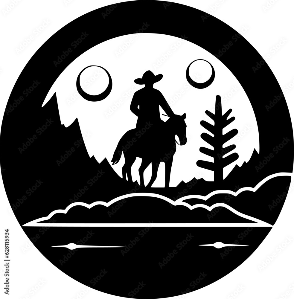 Fototapeta premium Western | Minimalist and Simple Silhouette - Vector illustration