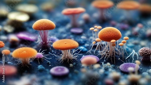 Microorganisms: Microscopic organisms such as bacteria, viruses, and some fungi are too small to be seen without the use of microscopes or other magnification tools photo