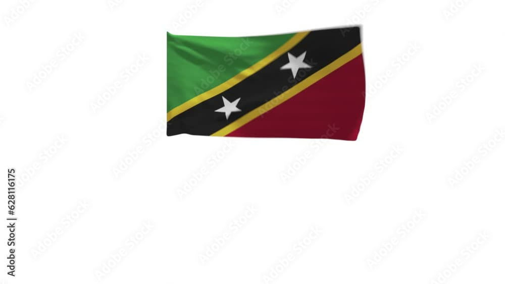 3D rendering of the flag of Saint Kitts and Nevis waving in the wind. 3D rendering of the flag of Saint Kitts and Nevis waving in the wind.