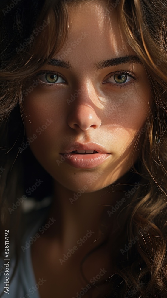 Closeup portrait of a gorgeous woman with a melancholy expression on her face Closeup portrait of a gorgeous woman with a melancholy expression on her face