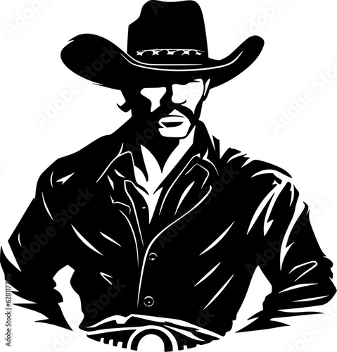 Cowboy - Minimalist and Flat Logo - Vector illustration