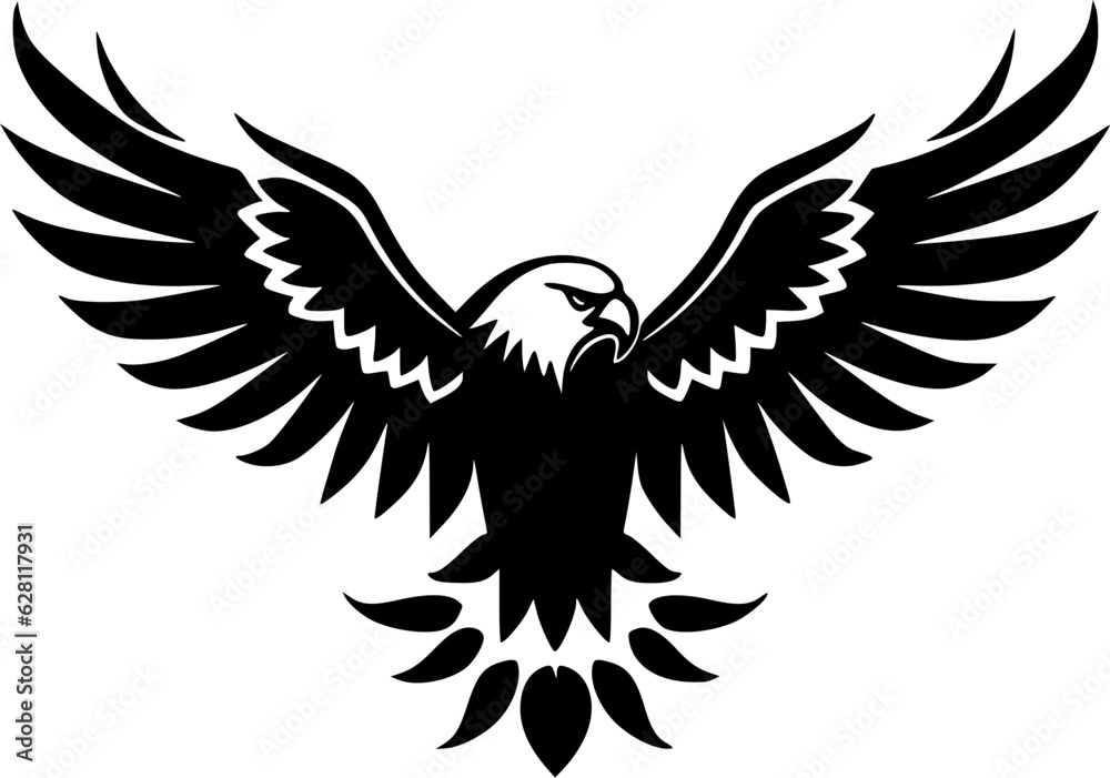 Obraz premium Eagle - Black and White Isolated Icon - Vector illustration