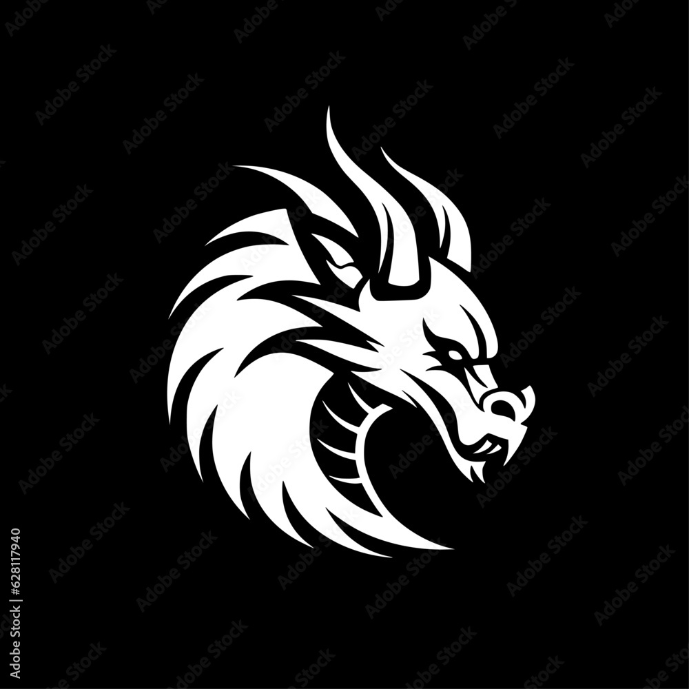Naklejka premium Dragon | Minimalist and Simple Silhouette - Vector illustration