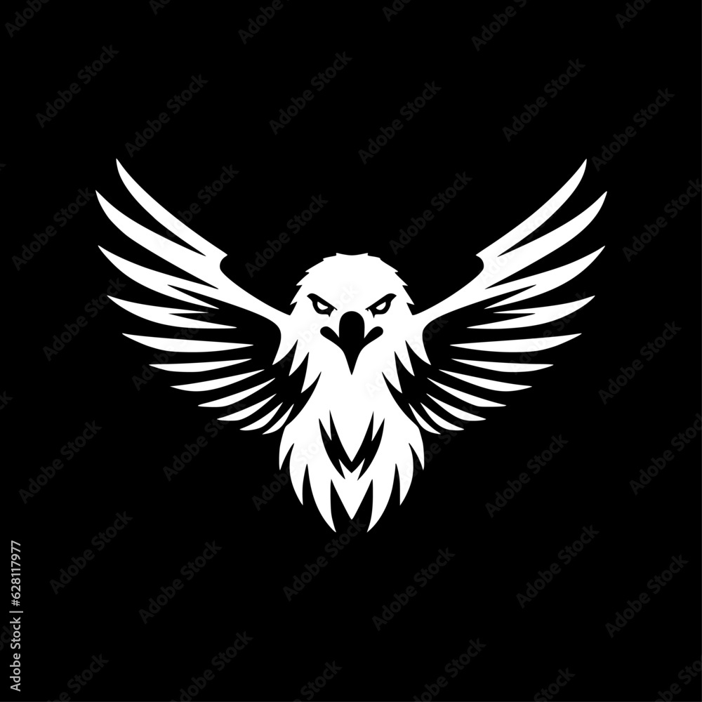 Obraz premium Eagle | Black and White Vector illustration
