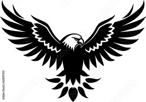 Eagle - Black and White Isolated Icon - Vector illustration