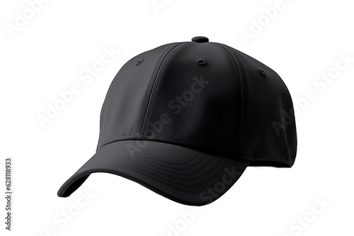 Monochrome Elegance Black Cap on White Background. Generative Ai