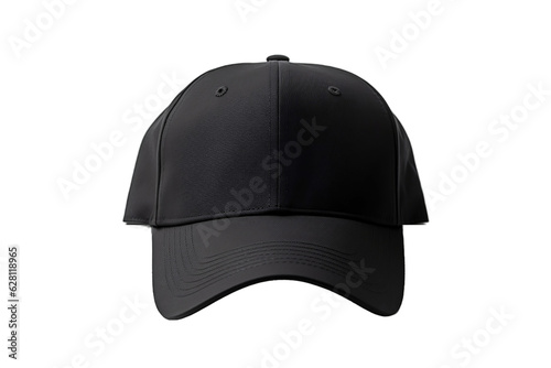 Monochrome Elegance Black Cap on White Background. Generative Ai