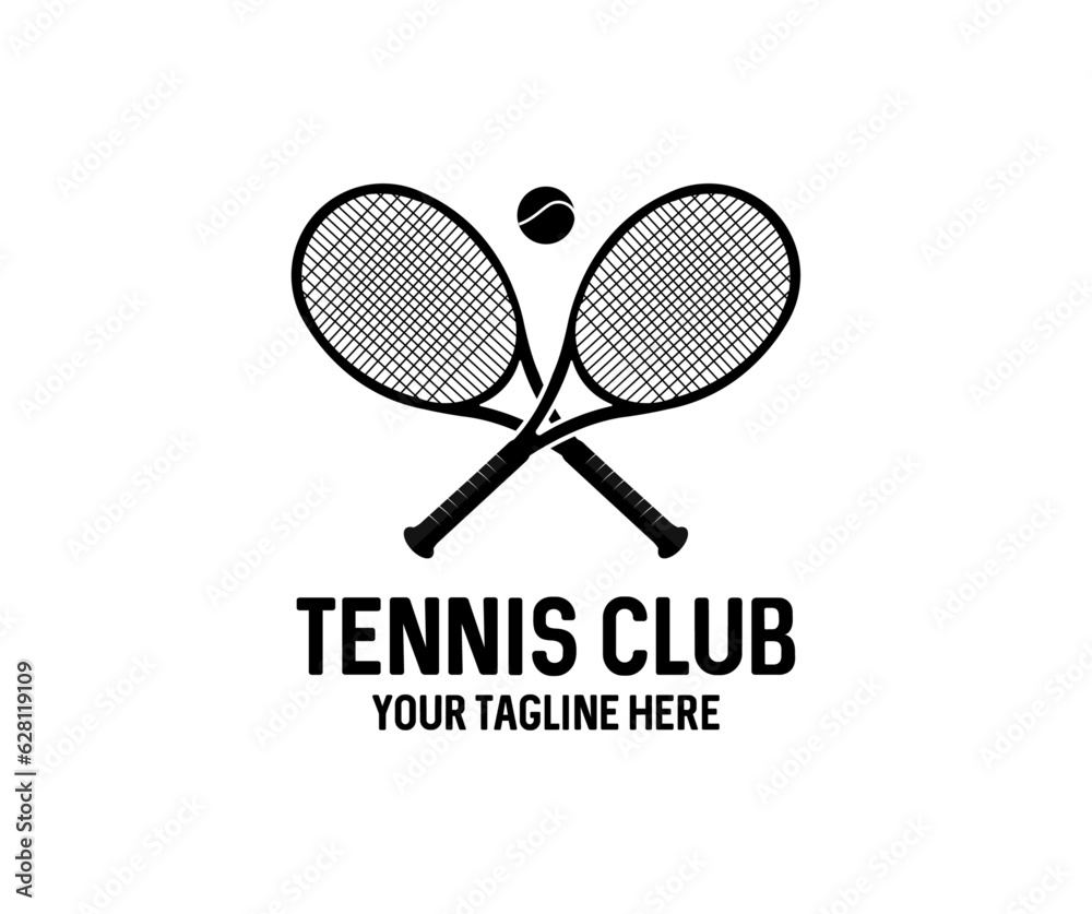 Tennis club graphic design. Tennis club, tournament, tennis logo design, tennis racket and ball vector design and illustration.
