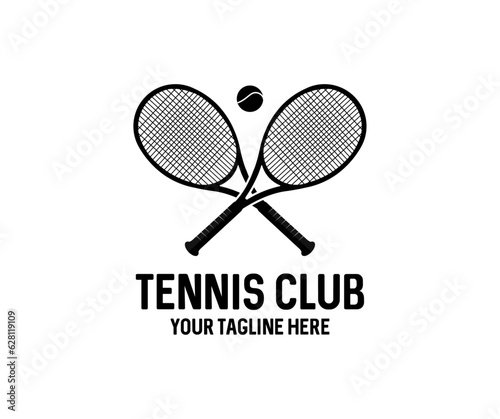 Tennis club graphic design. Tennis club, tournament, tennis logo design, tennis racket and ball vector design and illustration. 