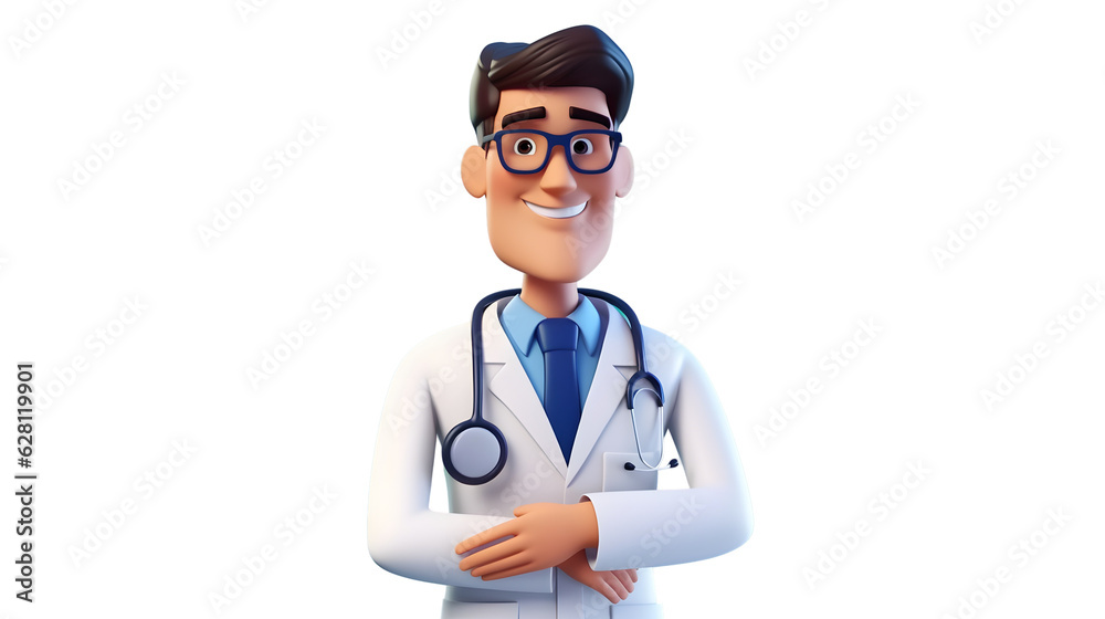 Male doctor on transparent background PNG