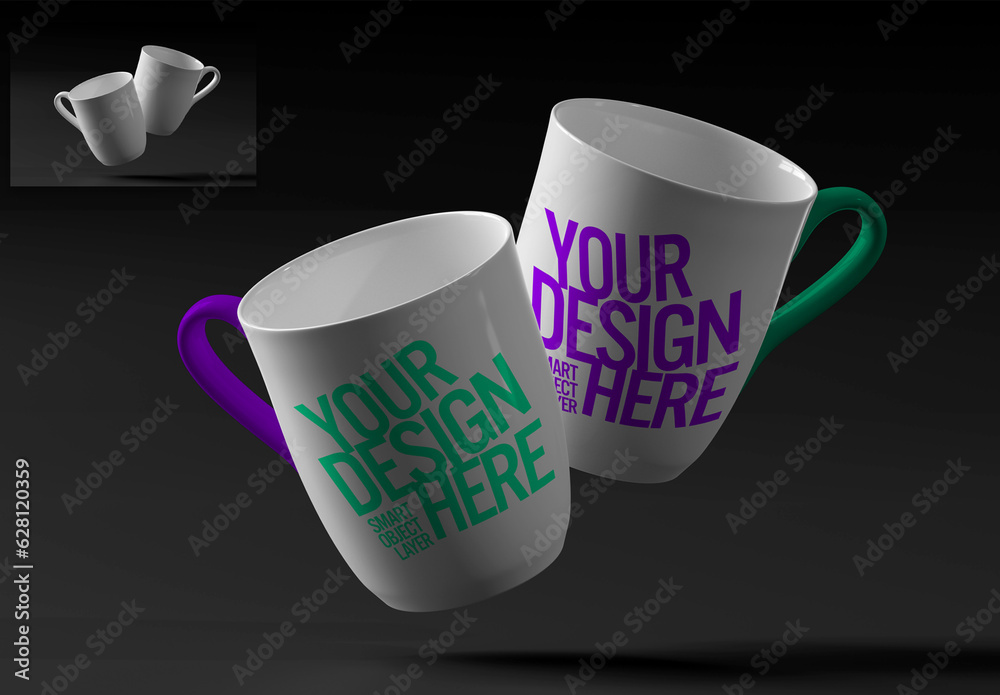 Customisable Mock Up Of A Mug Stock Template 