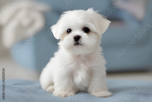 white Maltese puppy, Generative AI
