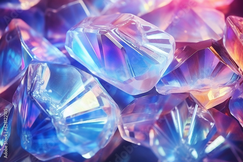 shiny opal iridescent crystal close up pattern texture © World of AI