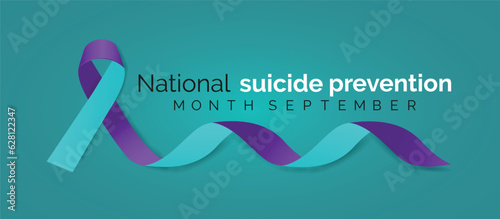 National suicide prevention month observed each year during September banner, Holiday, poster, card and background design. Vector illustration white and blue color background.