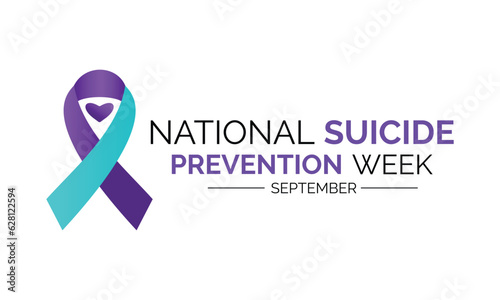 National suicide prevention month observed each year during September banner, Holiday, poster, card and background design. Vector illustration white and blue color background.