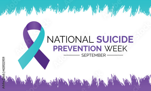 National suicide prevention month observed each year during September banner, Holiday, poster, card and background design. Vector illustration white and blue color background.