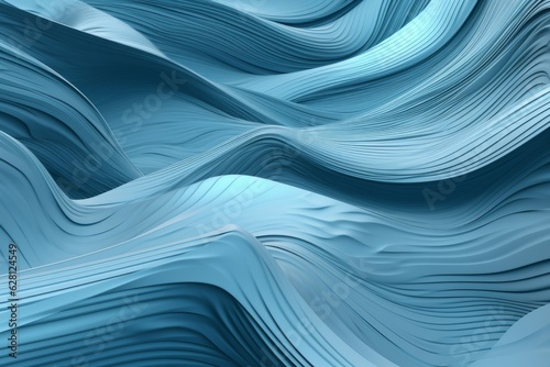 Illustration of an abstract blue background with wavy lines, created using generative AI