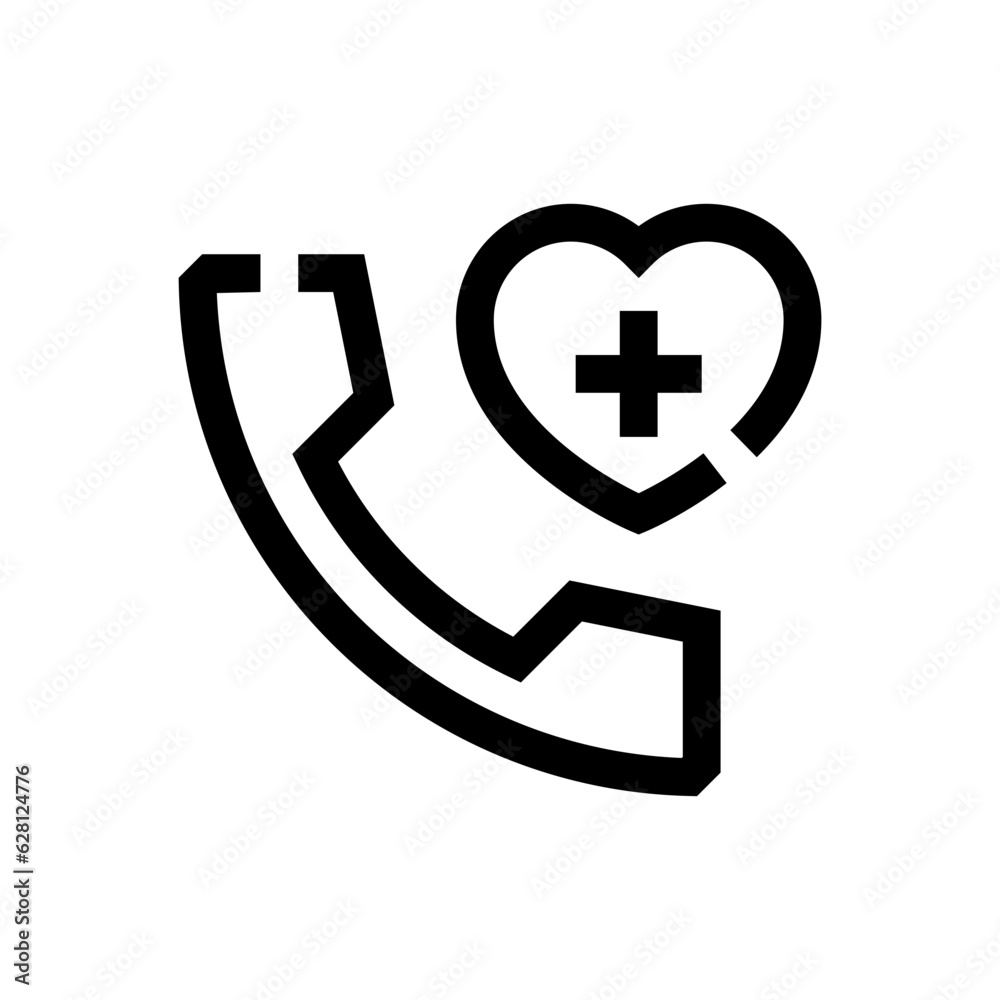 emergency call line design style icon for web and graphic design emergency call line design style icon for web and graphic design