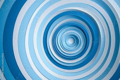 Illustration of an abstract blue and white background with a circular design  created using generative AI