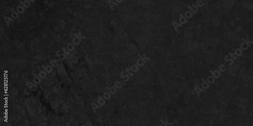 Abstract Black stone wall texture grunge rock surface. dark gray background backdrop. wide panoramic banner. old wall stone for dark black distressed grunge background wallpaper rough concrete wall. © MdLothfor