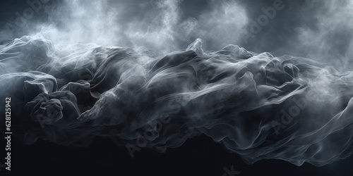 White-Grey Dense Liquid Paint Smoky and Foggy Abstract Background AI Generative
