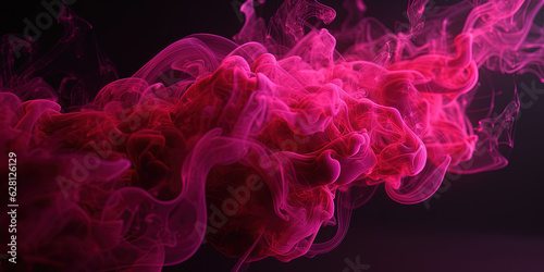 Neon Liquid Smoke Pink Color Very Detailed Abstract Background AI Generative