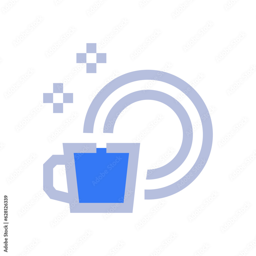 Obraz premium clean dishes two tone style icon vector illustrations