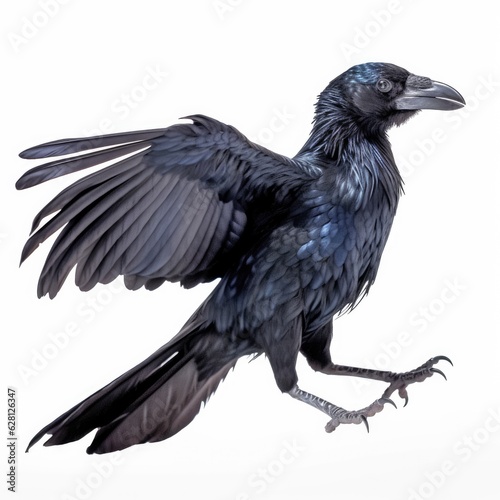 Groove-billed ani bird isolated on white. Generative AI