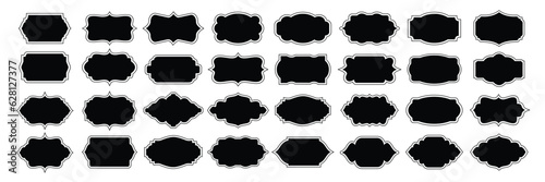 Set of vintage label and badges shape. Set of different labels isolated on white. Label and badges shape collections. Decorative frame. Vector illustration