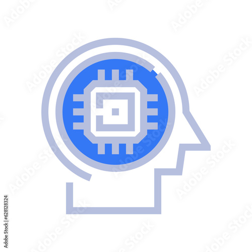 artificial intelligence two tone style icon vector illustrations