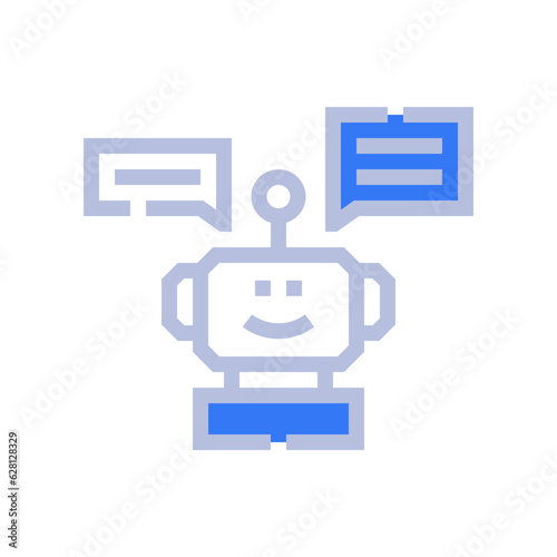 chatbot two tone style icon vector illustrations