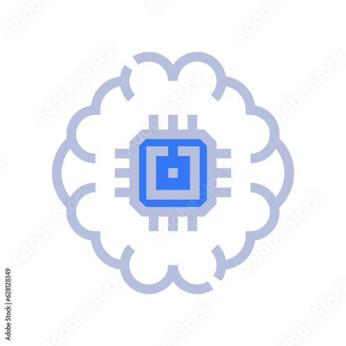 brain two tone style icon vector illustrations