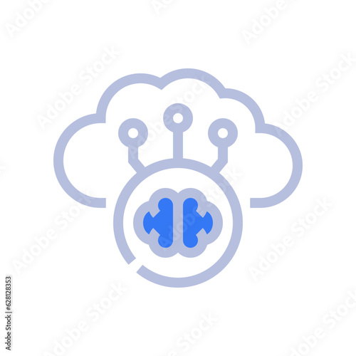 intelligence two tone style icon vector illustrations