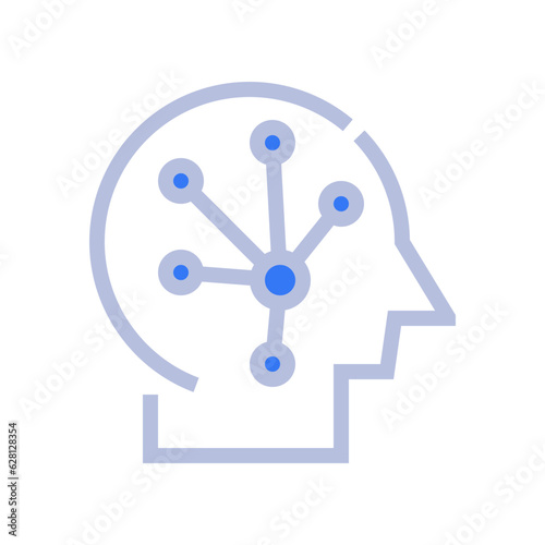 neural network two tone style icon vector illustrations