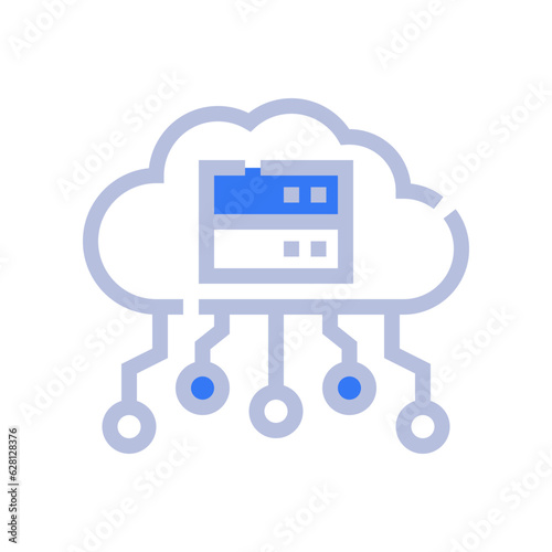 cloud two tone style icon vector illustrations