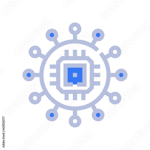 mind map two tone style icon vector illustrations