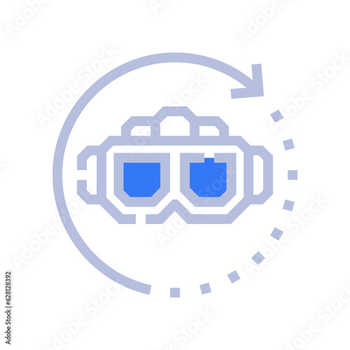 virtual reality two tone style icon vector illustrations