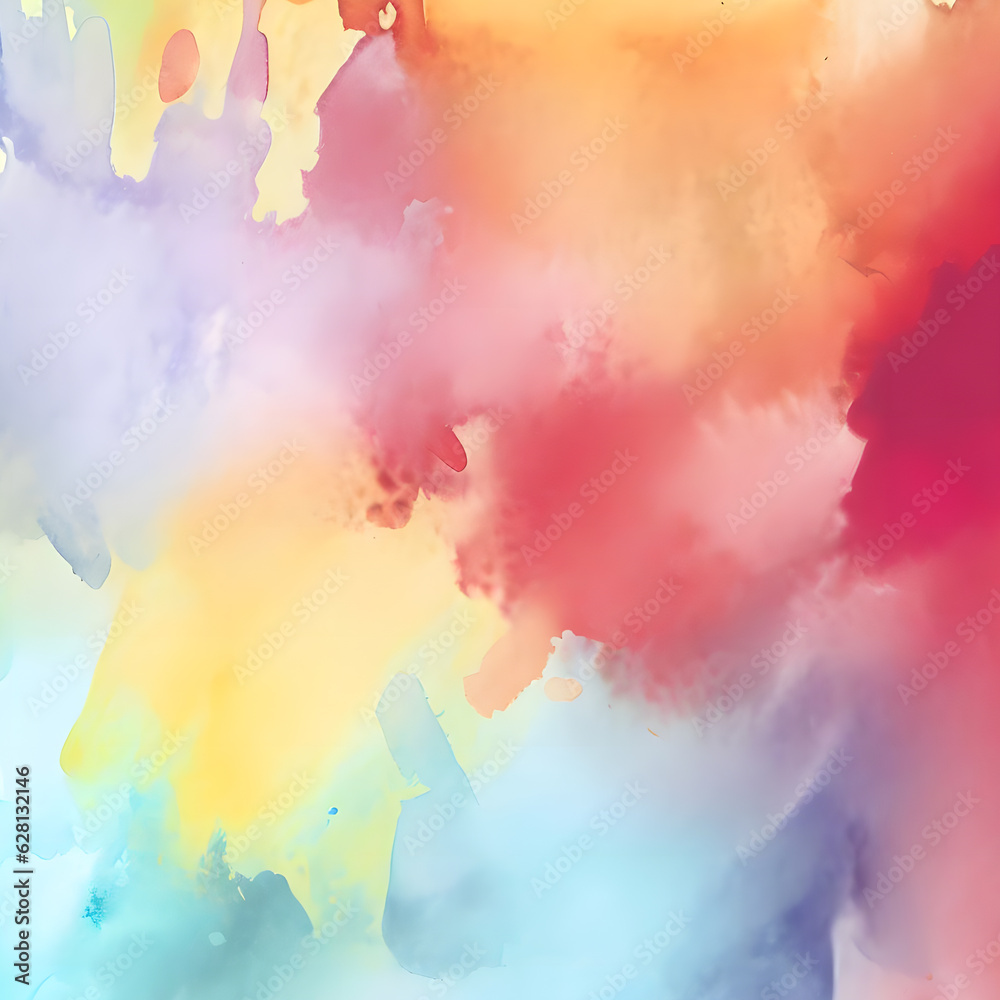 Watercolor splash Background with Splattered multicolor elements