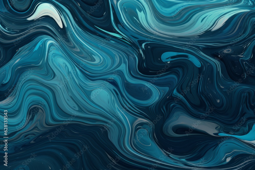 Illustration of an abstract blue and white background with wavy lines, created using generative AI Illustration of an abstract blue and white background with wavy lines, created using generative AI