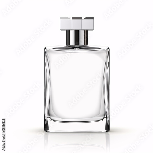 Men's Eau De Parfum in Beautiful Transparent Glass Bottle Isolated on White: Fragrance for Men.