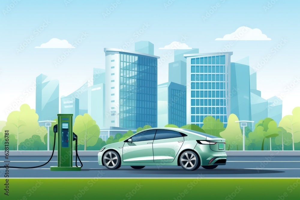 Plug in and power up your electric car at city charging stations with cable connections