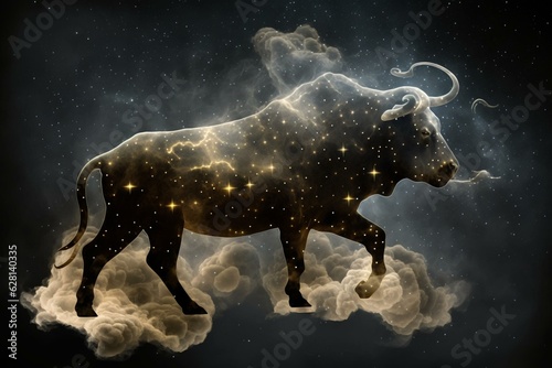 Taurus constellation made of cloud. Generative AI