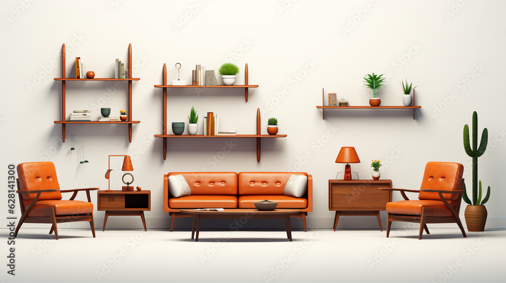 Furniture for living room set isolated on white background Furniture for living room set isolated on white background