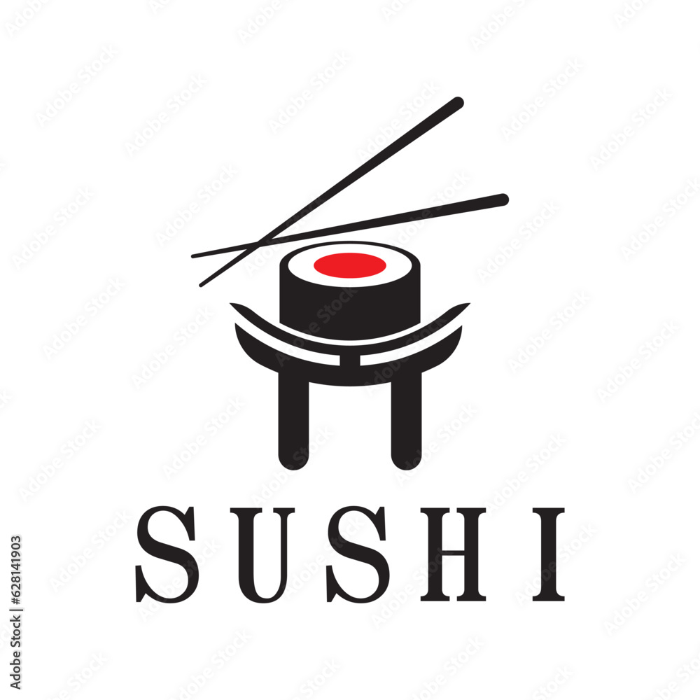 Sushi logo template vector icon Japanese food Sushi logo template vector icon Japanese food