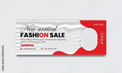 Fashion sale social media facebook cover banner template, Web banner timeline template