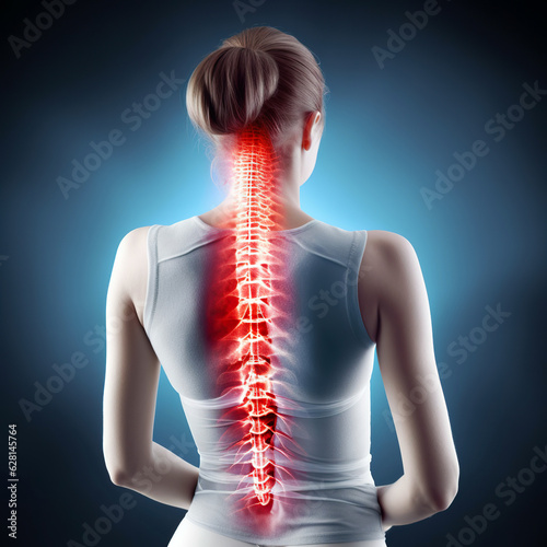 Spinal cord problems on woman\'s back