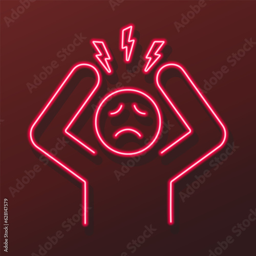 anger neon sign, modern glowing banner design, colorful modern design trends on black background. Vector illustration.