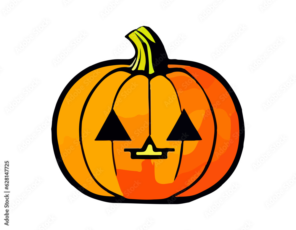 Pumpkin on white background. The main symbol of the Happy Halloween holiday. Orange pumpkin with smile for your design for the holiday Halloween. Vector illustration. Pumpkin on white background. The main symbol of the Happy Halloween holiday. Orange pumpkin with smile for your design for the holiday Halloween. Vector illustration.