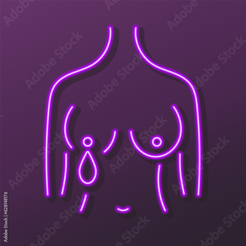 breast feeding lactation neon sign, modern glowing banner design, colorful modern design trends on black background. Vector illustration.
